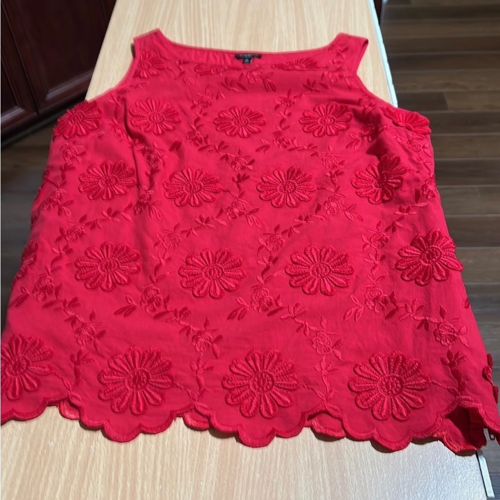 Talbots brand embroidered sleeveless top